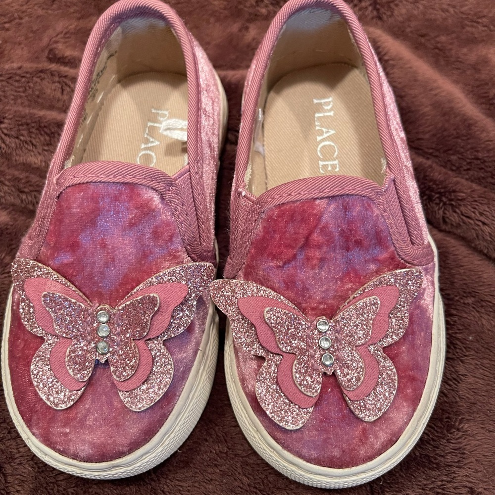 Plum Velvet and Butterly Sneakers